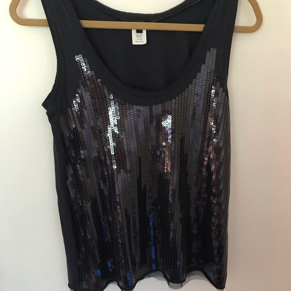 J.Crew Sequin Tank Top (Navy)